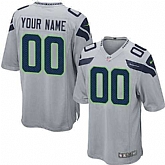 Customized Men Seattle Seahawks Gray Team Color Nike Game Stitched Jersey,baseball caps,new era cap wholesale,wholesale hats